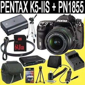 Pentax K-5 IIs DSLR Camera 18-55mm Lens Bundle
