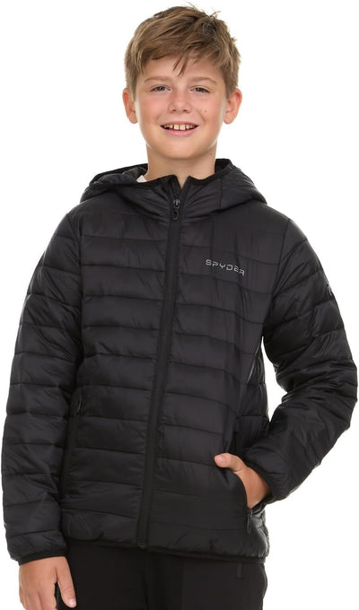 Spyder Packable Puffer Jacket with Hood, Lightweight Winter Jacket for Boys