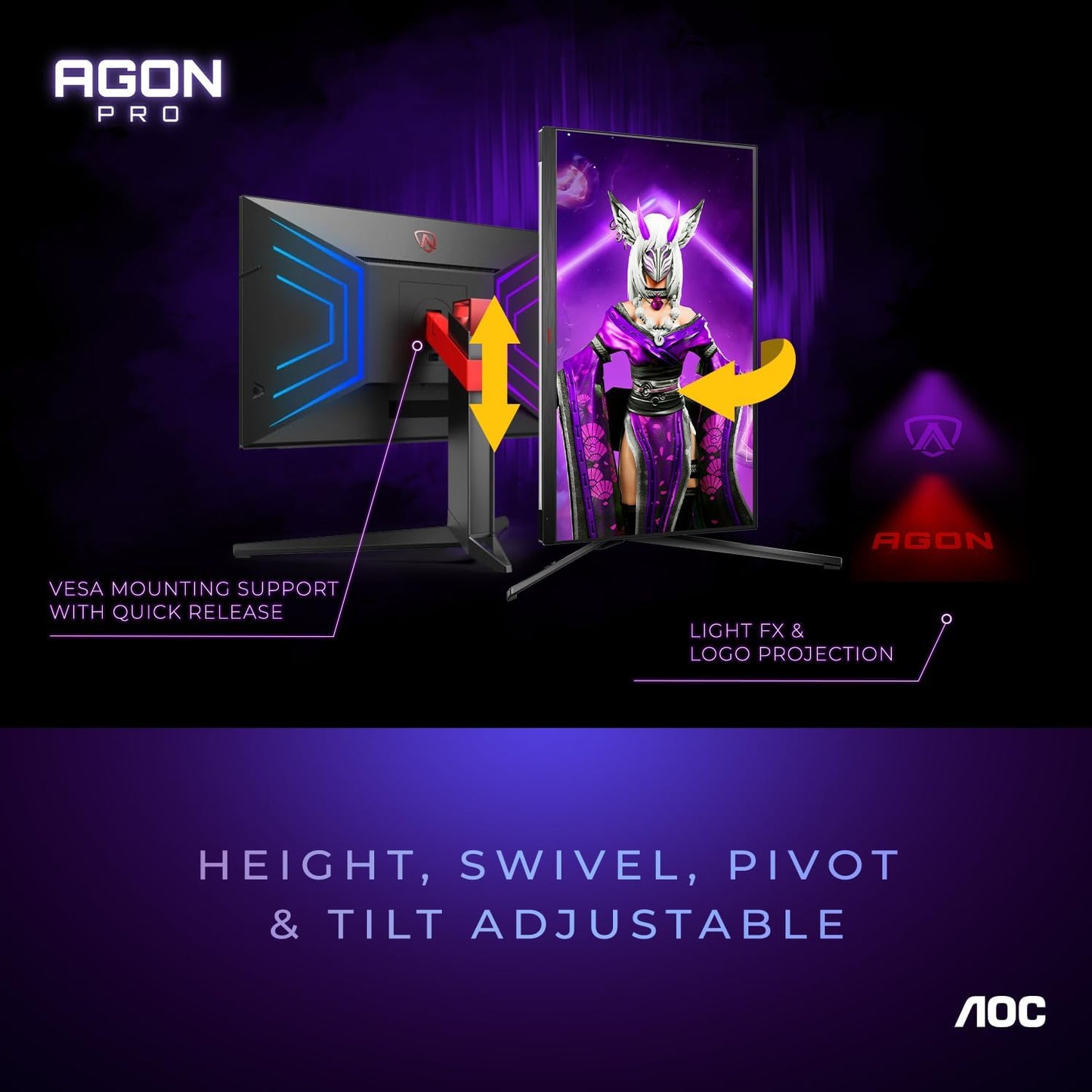 AOC AG274QG Agon PRO 27" 2K 240Hz Gaming Monitor