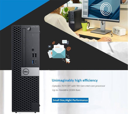 Dell OPTIPLEX-7070-SFF i7 Desktop PC NVMe SSD (Renewed)