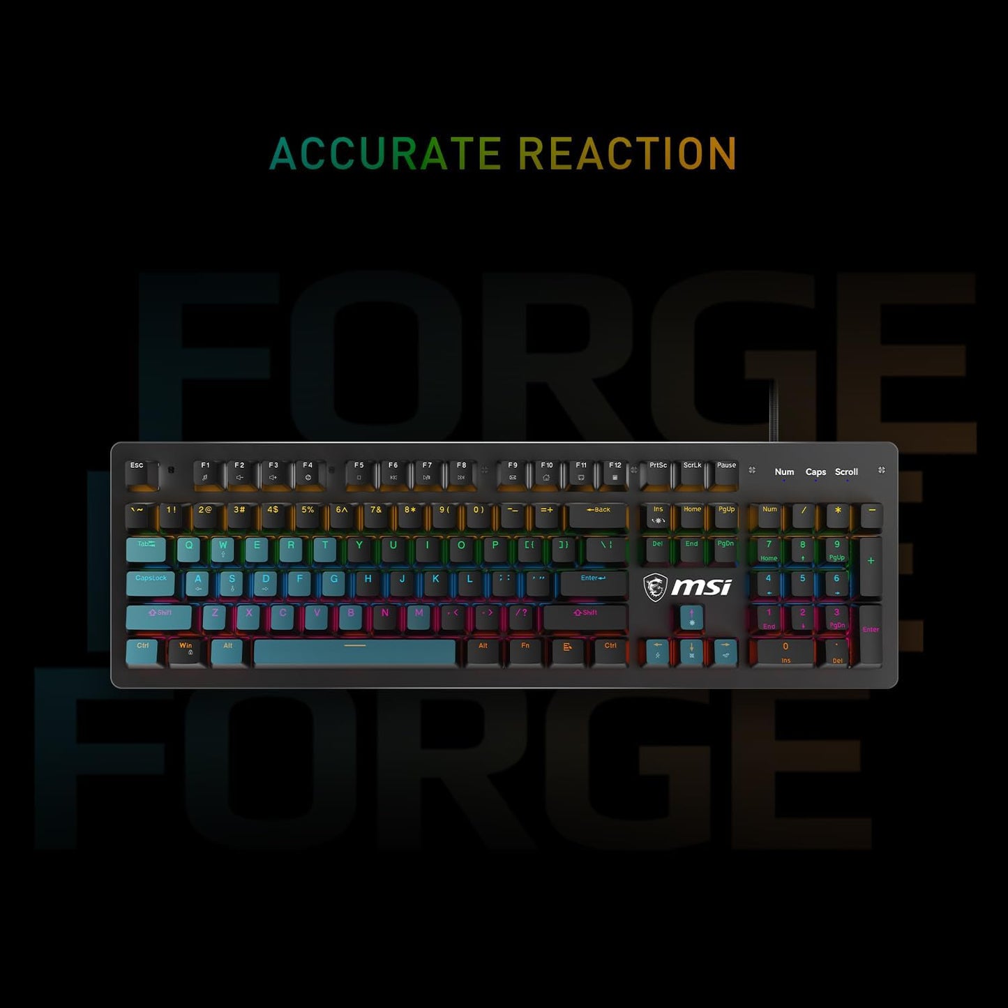 MSI Forge GK300 Combo Blue Gaming Keyboard Mouse