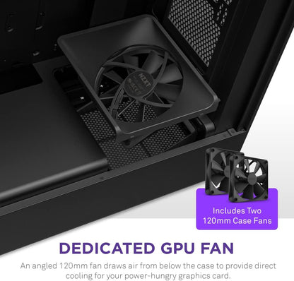 NZXT H5 Flow Compact ATX Case - High Airflow, Black