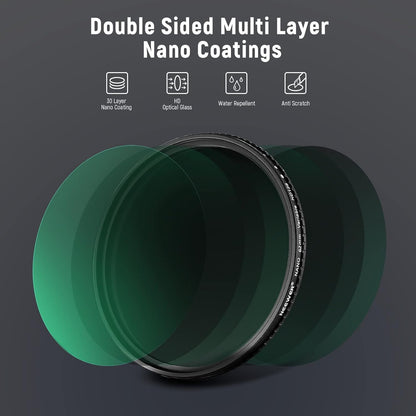 Neewer 62mm Variable ND Filter - ND8-ND128 Neutral Density