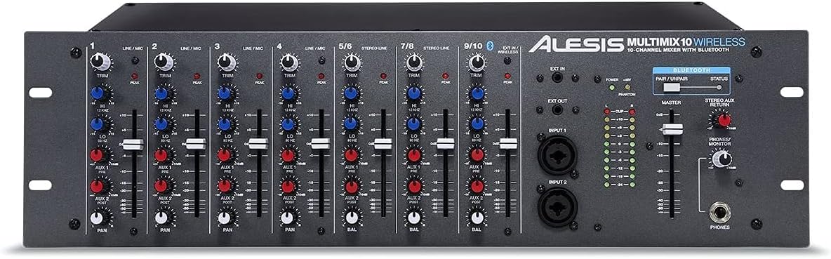 Alesis MULTIMIX10WIRELE 10-Channel Rackmount Bluetooth Mixer