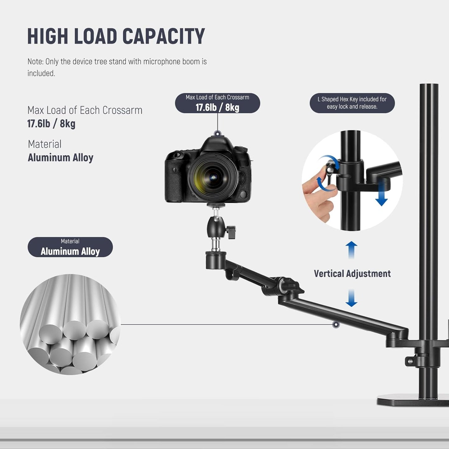 Neewer 10102920 Overhead Camera Stand Desk Mount