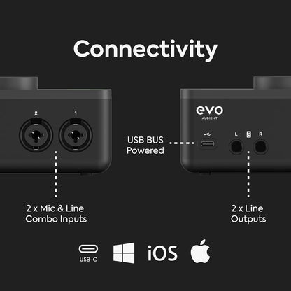 Audient EVO4 USB Audio Interface Recording Studio