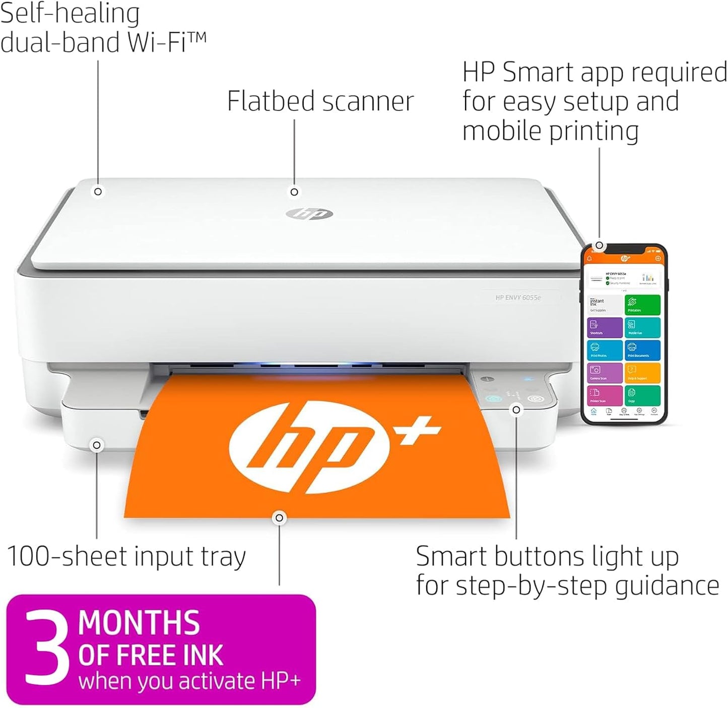 HP ENVY 6055e Wireless Color Inkjet Printer