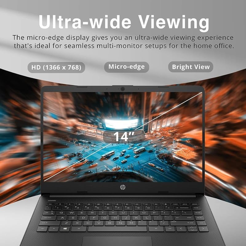 HP 14-inch N4120 Quad-Core Premium Laptop Bundle