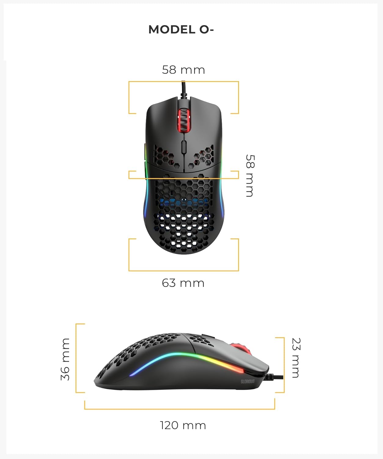 Glorious GOM-BLACK Model O Minus Lightweight Gaming Mouse