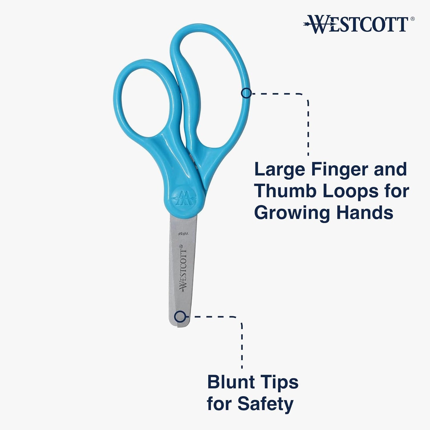 Westcott 15968 Kids Scissors 5-Inch Blunt Tip Blue