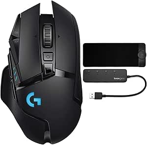 Logitech G502 Lightspeed Wireless Gaming Mouse Bundle - RGB Pad