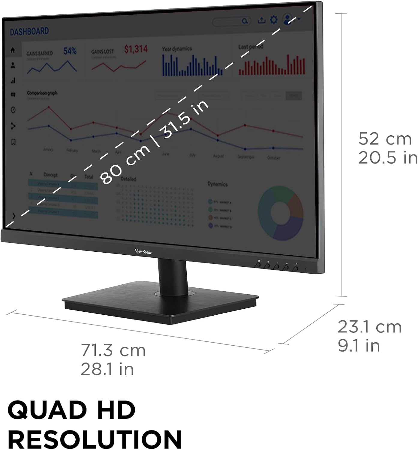 ViewSonic VS3225-2K 32 Inch QHD IPS Monitor