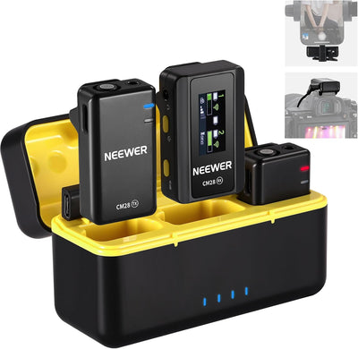 Neewer 21000052 CM28 Wireless Lavalier Microphone with Charging Case