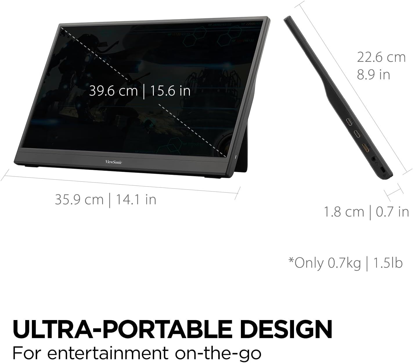 ViewSonic VX1654 16-Inch 144Hz Portable Gaming Monitor