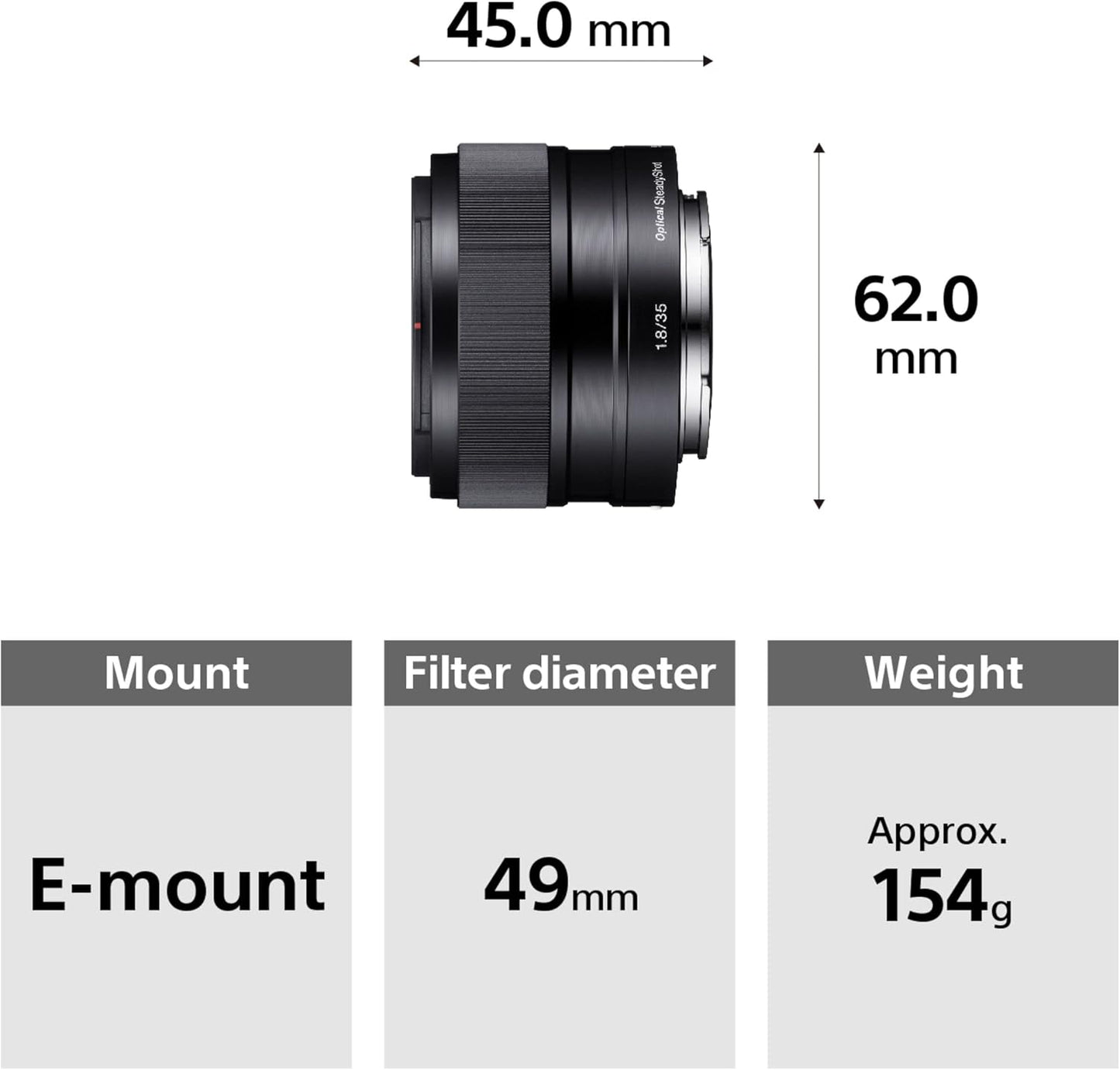 Sony SEL35F18 35mm f/1.8 Prime Lens - E-Mount