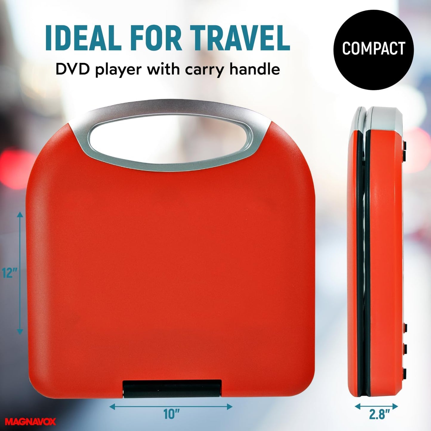 Magnavox MTFT750-RD 7-inch Portable DVD CD Player Red