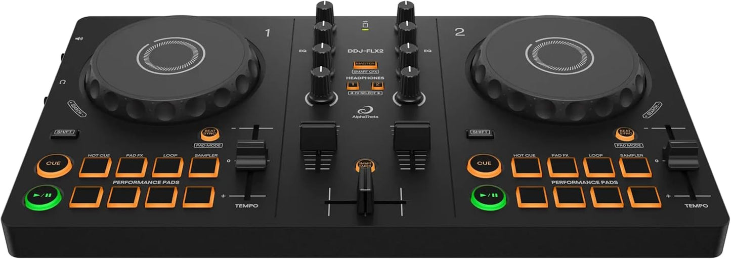 AlphaTheta DDJ-FLX2 Compact DJ Controller Bundle