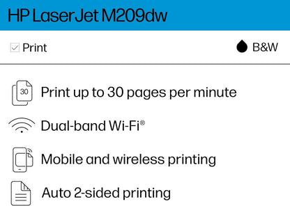 HP M209dw Wireless LaserJet Printer