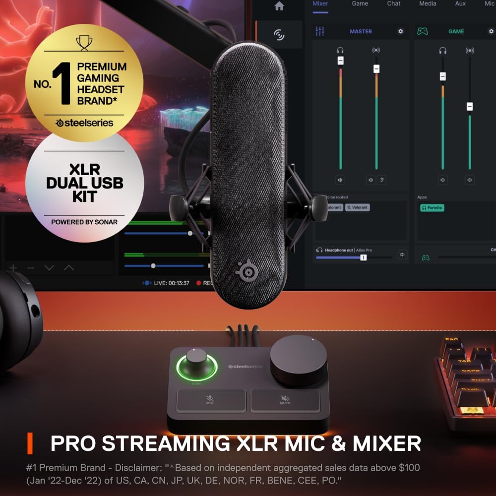 SteelSeries 61597 Alias Pro XLR Mic Streaming Kit