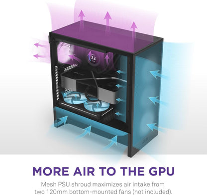 NZXT H5 Flow Black Compact ATX Gaming Case