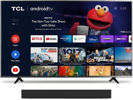 TCL 4 Series 43" 4K UHD Smart Android TV Bundle