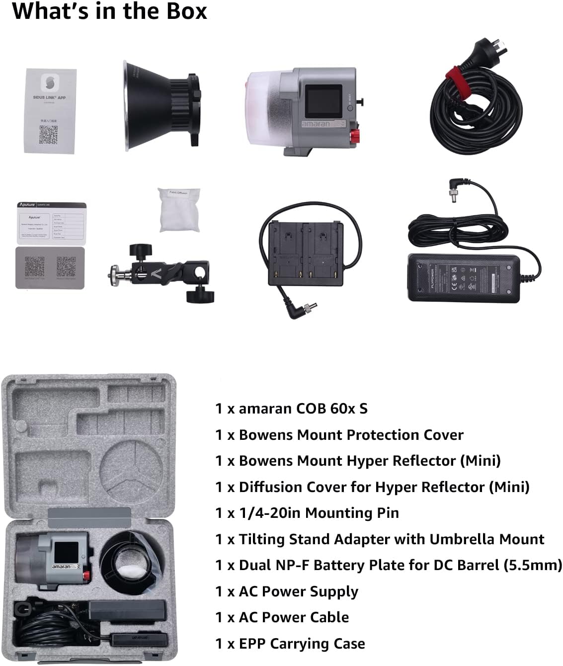 Aputure amaran COB 60xS Bi-Color LED Video Light