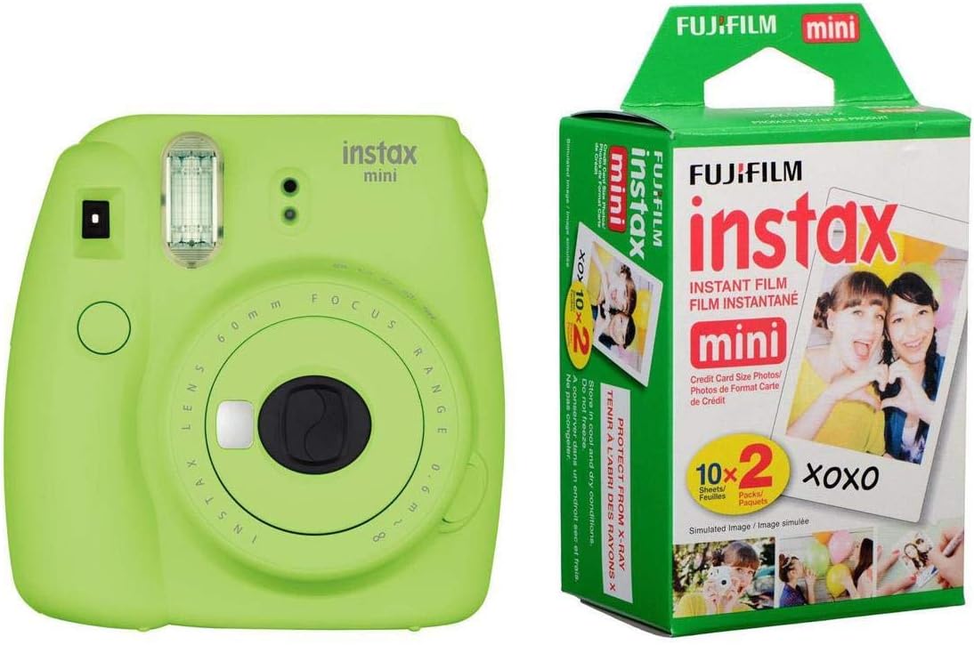 Fujifilm BHBUSWA1088 Instax Mini 9 Lime Green Camera Bundle