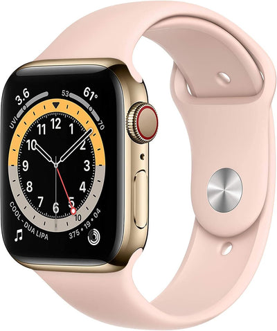 Apple A2293 Watch Series 6 (Renewed): GPS + Cellular, 40mm, Gold Steel