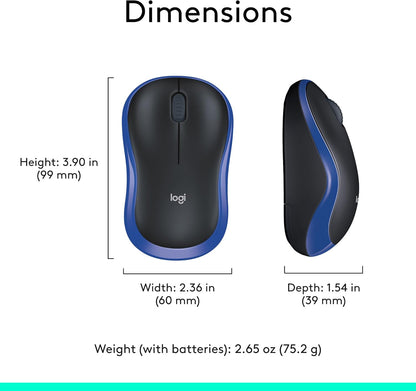 Logitech 910-003636 M185 Wireless Mouse - Blue