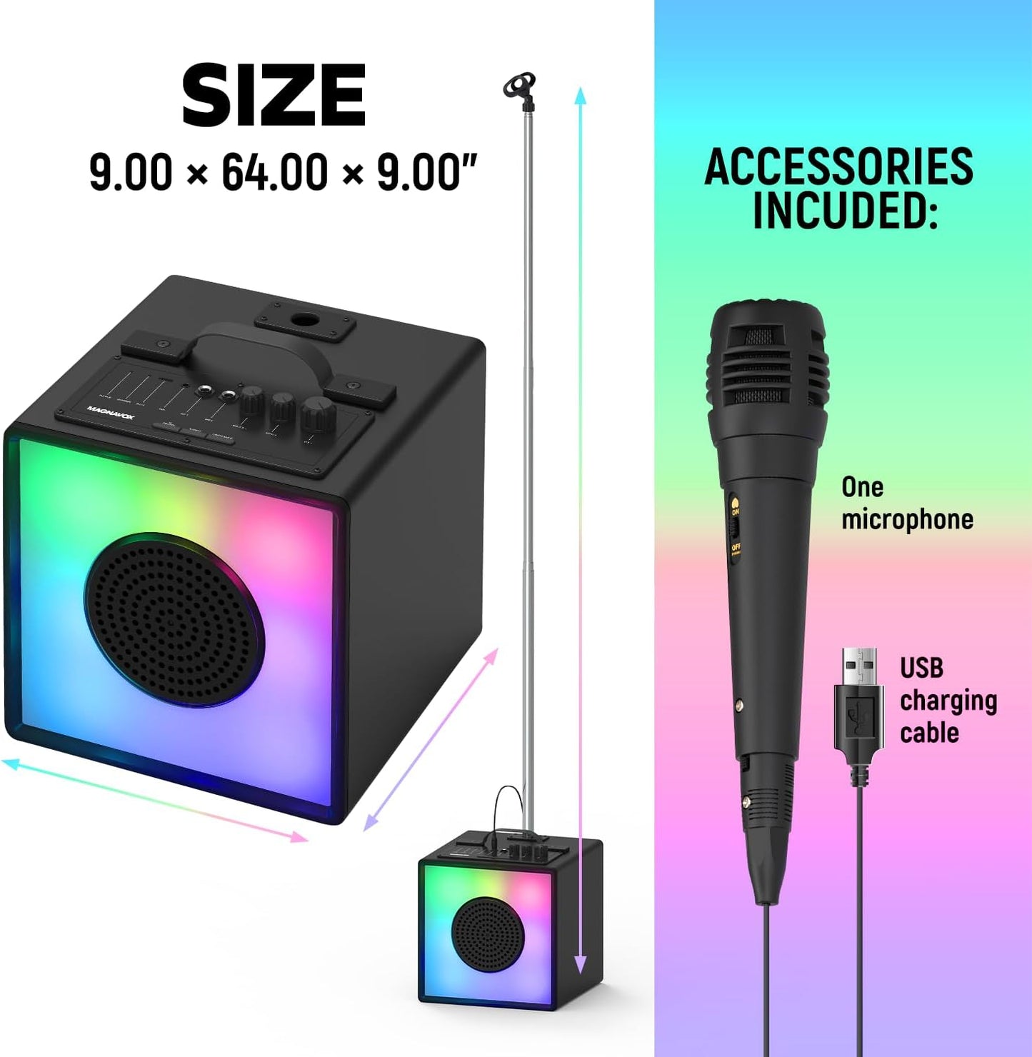 Magnavox MHT753 Portable Karaoke System w/Mic