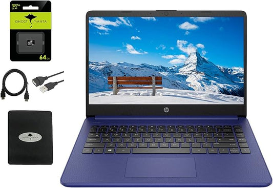 HP 2021 14in HD Laptop Celeron 4GB 64GB SD Card