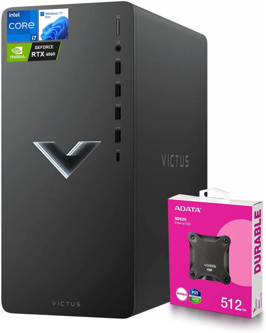 HP Victus 15L i7 RTX 4060 Gaming Desktop Bundle