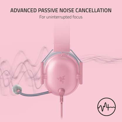 Razer BlackShark V2 X Quartz Pink Gaming Headset (Renewed)