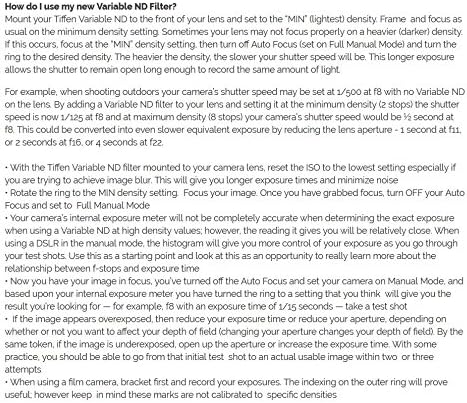 Tiffen 82VND 82mm Variable ND Filter