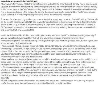 Tiffen 82VND 82mm Variable ND Filter