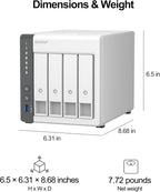 QNAP TS-433-4G-US 4-Bay NAS - Quad-Core, 4GB RAM, 2.5GbE