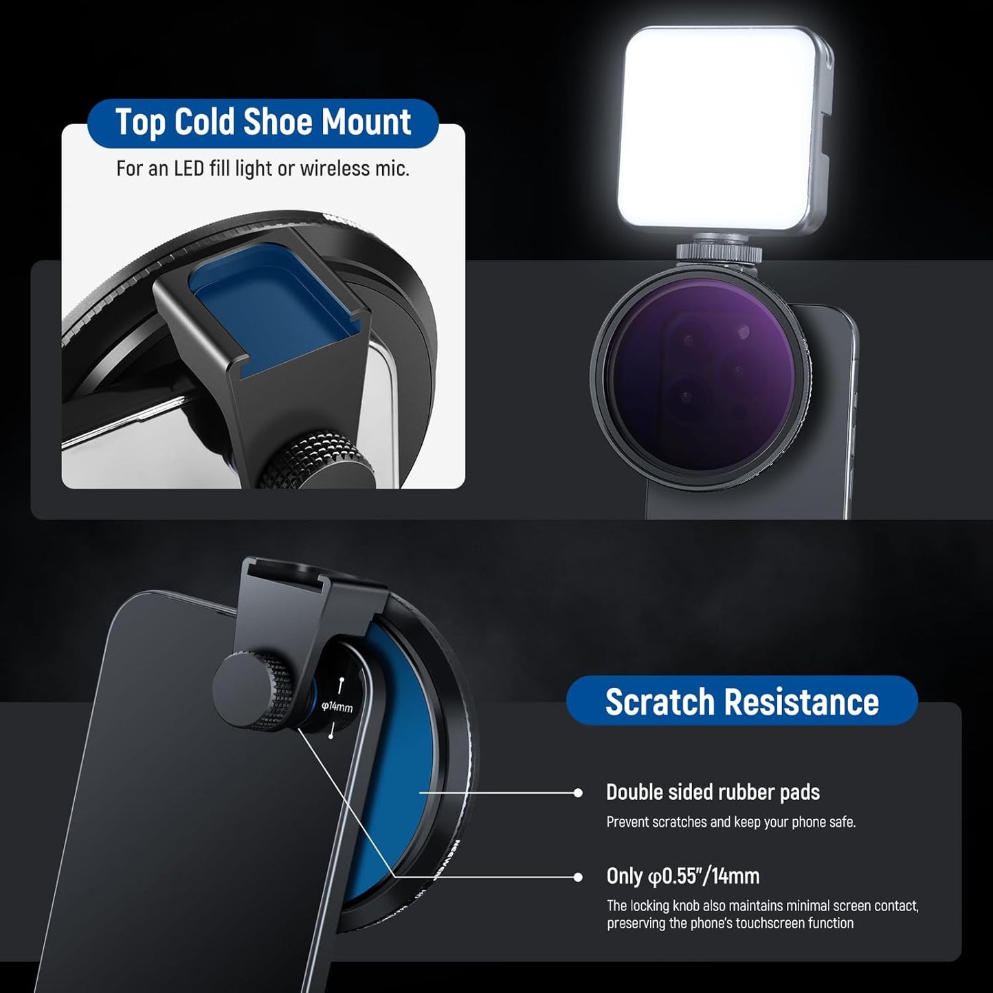 Neewer 10103078 67mm Magnetic Phone Lens Filter Kit