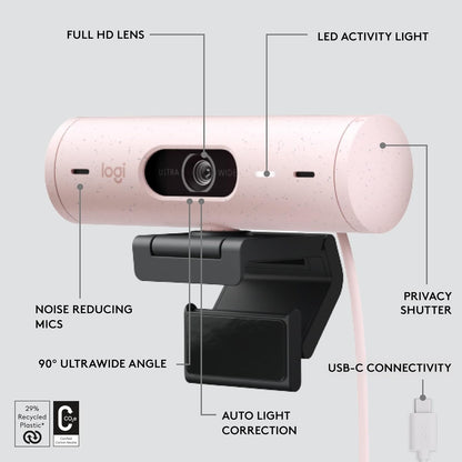 Logitech Brio 500 Full HD Webcam - Rose