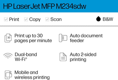 HP M234sdw LaserJet MFP Wireless Printer