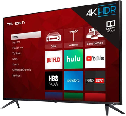 TCL 65R615B 65-Inch 4K Roku Smart TV (Recertified)