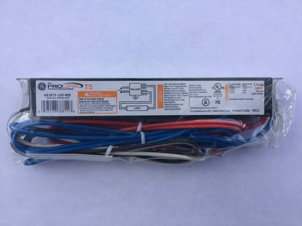 GE Ballast 28T5 120V Electronic Fluorescent Lighting