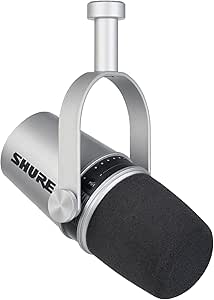 Shure MV7-S-cr Silver USB Podcast Microphone — main product image