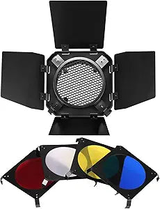 Neewer 10000116 Barn Door Honeycomb Grid Color Gels