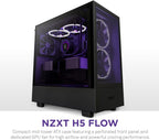NZXT H5 Flow Compact ATX Case - High Airflow, Black