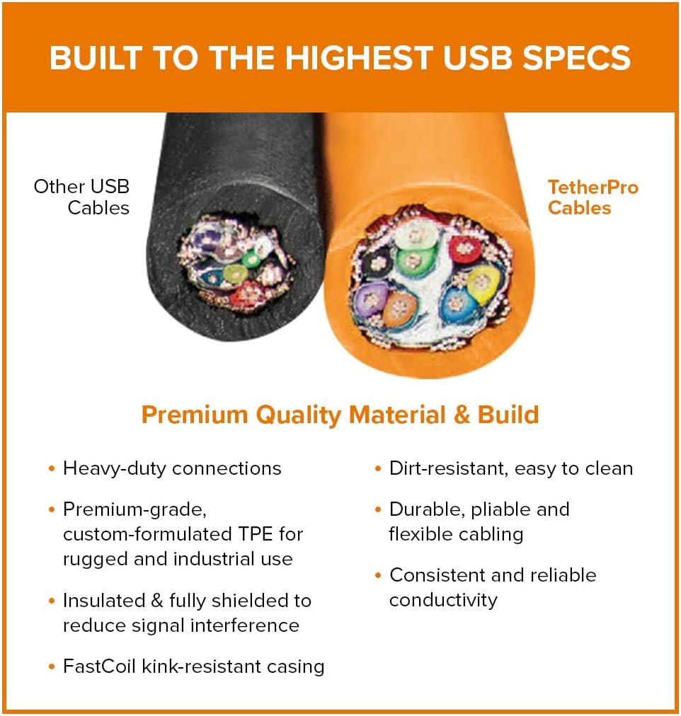 Tether Tools FW88BLK FireWire 800 Cable 15ft