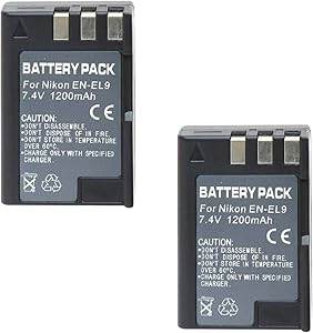 Neewer 40001103 EN-EL9 Battery for Nikon D40 D60 (2-Pack)