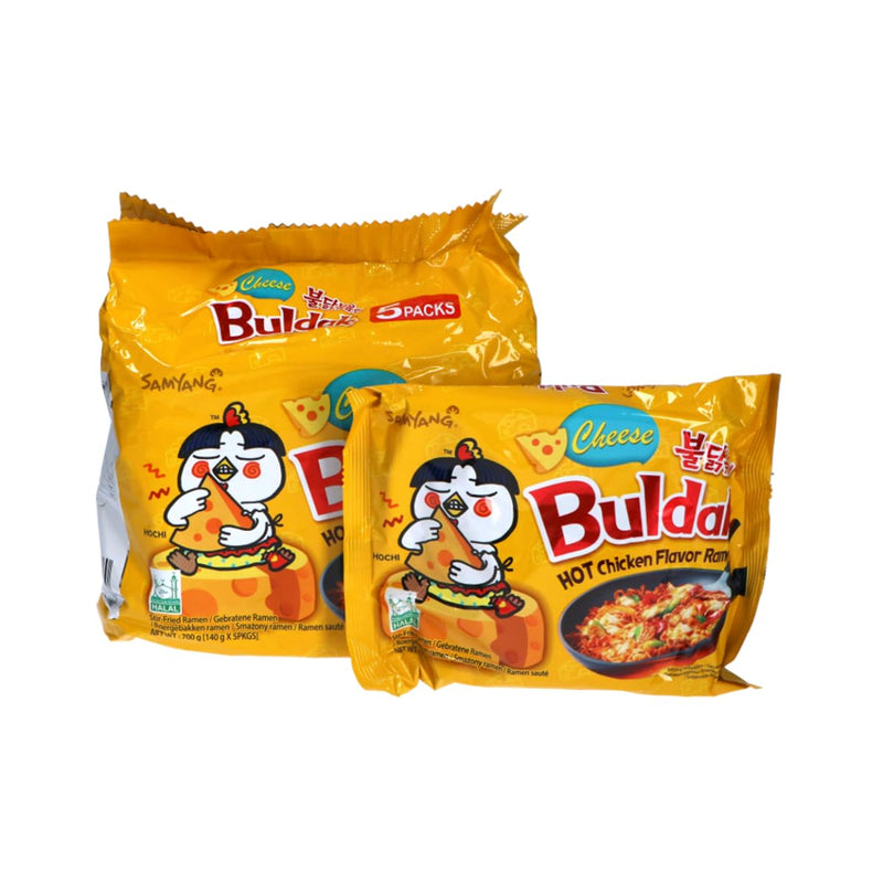 Samyang Buldak Cheese Hot Chicken Flavor Ramen - 5 Pack Spicy Noodles — main product image