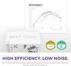 NZXT PA-2G2BW-US C1200 Gold 1200W ATX 3.1 PSU - White