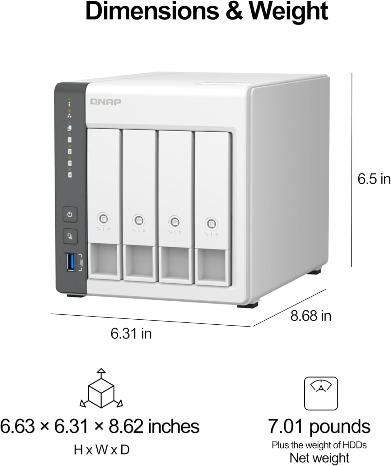 QNAP TS-433-4G-44ST-US 12TB NAS RAID 5 Bundle