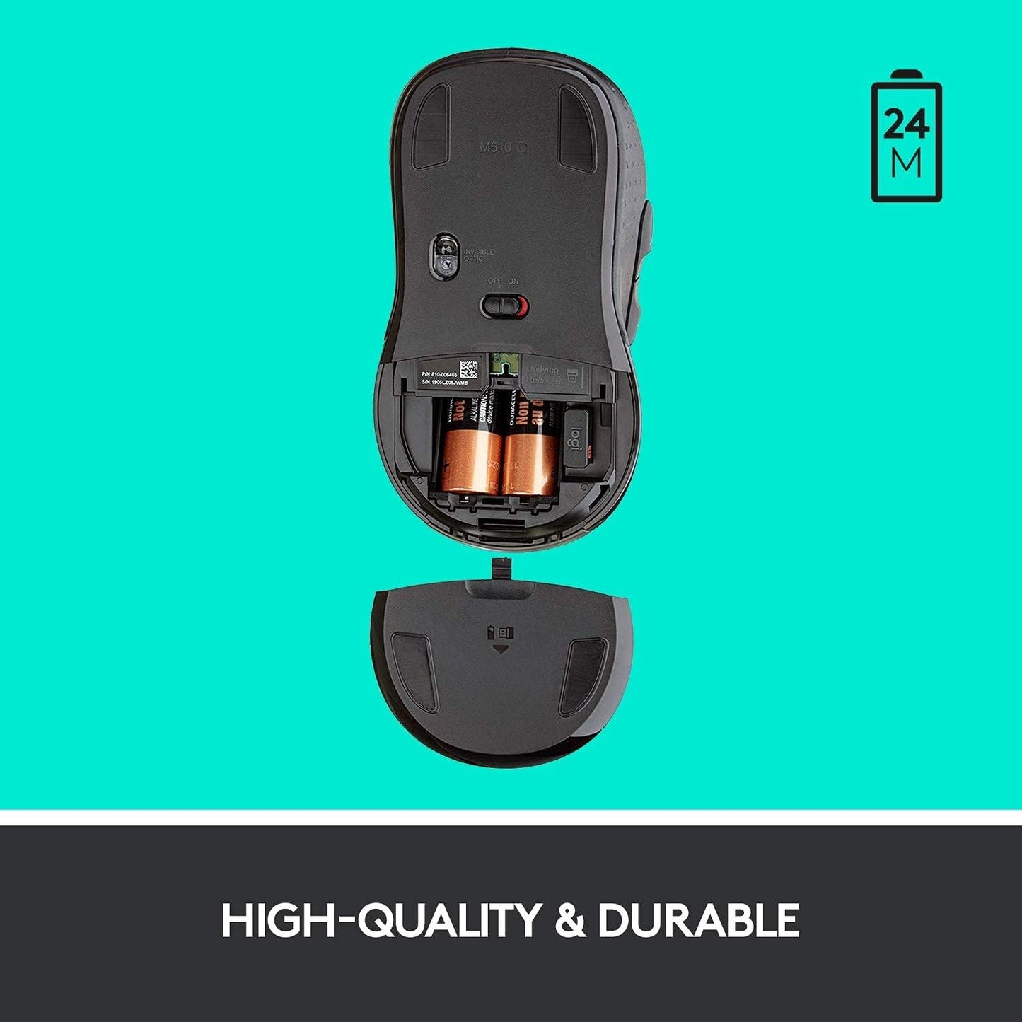 Logitech M510 Renewed Wireless Graphite Computer Mouse